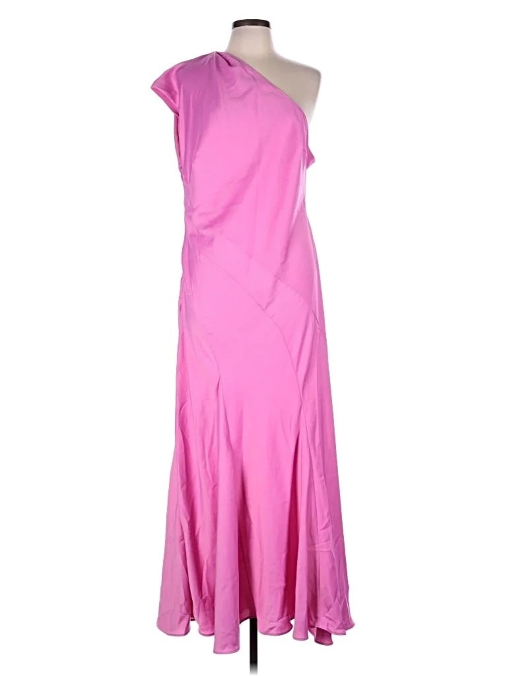 NWT ASOS One-Shoulder Maxi Dress in Bright Pink Size 14